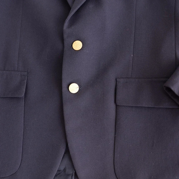 Vintage Farah Clothing Company Navy Double Button 100% Wool Blazer Size 40R - Picture 14 of 16